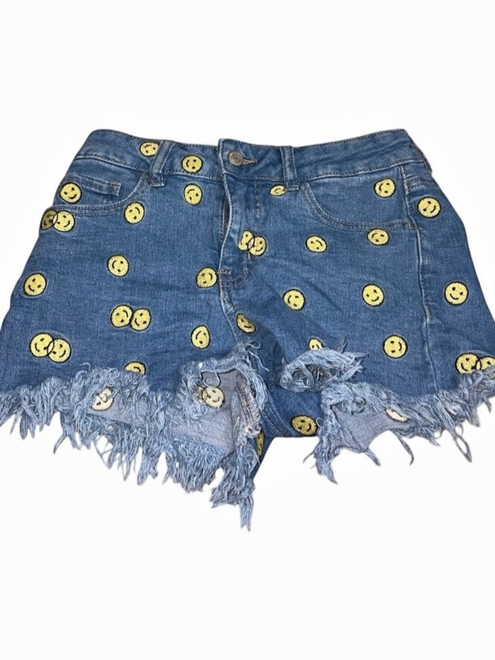 Bullhead Denim Co. Smiley Print Jean Shorts Waist 25